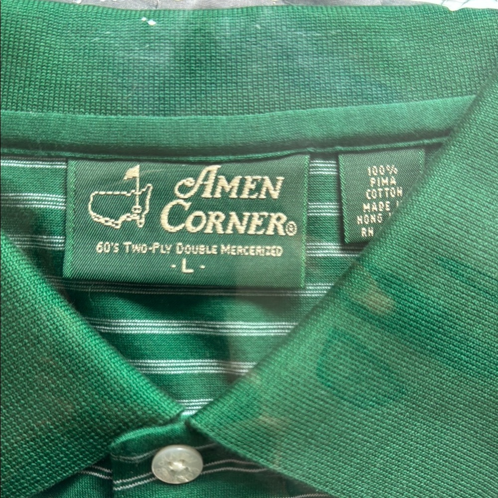 Masters Green Striped Polo Shirt - Picture 2 of 3